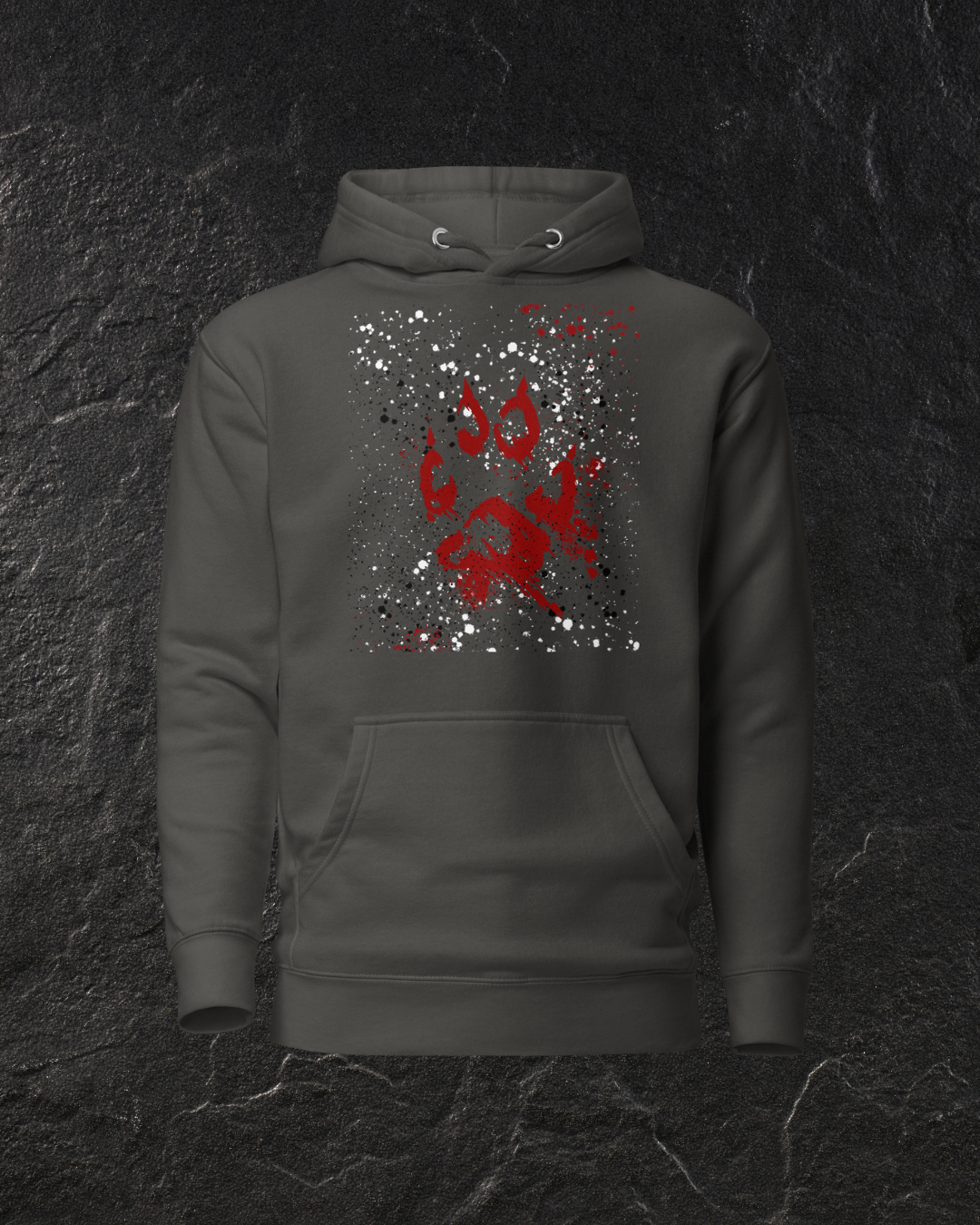 Bloody Wolf Print Hoodie